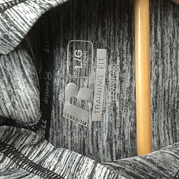 Russell Men's Training Fit 42-44 large dri power 360 Black & Gray w hood - Picture 3 of 5